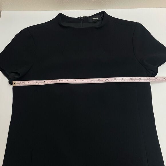 Theory Jasneah Admiral Crepe Mini Dress Black Size 4 - Picture 6 of 11